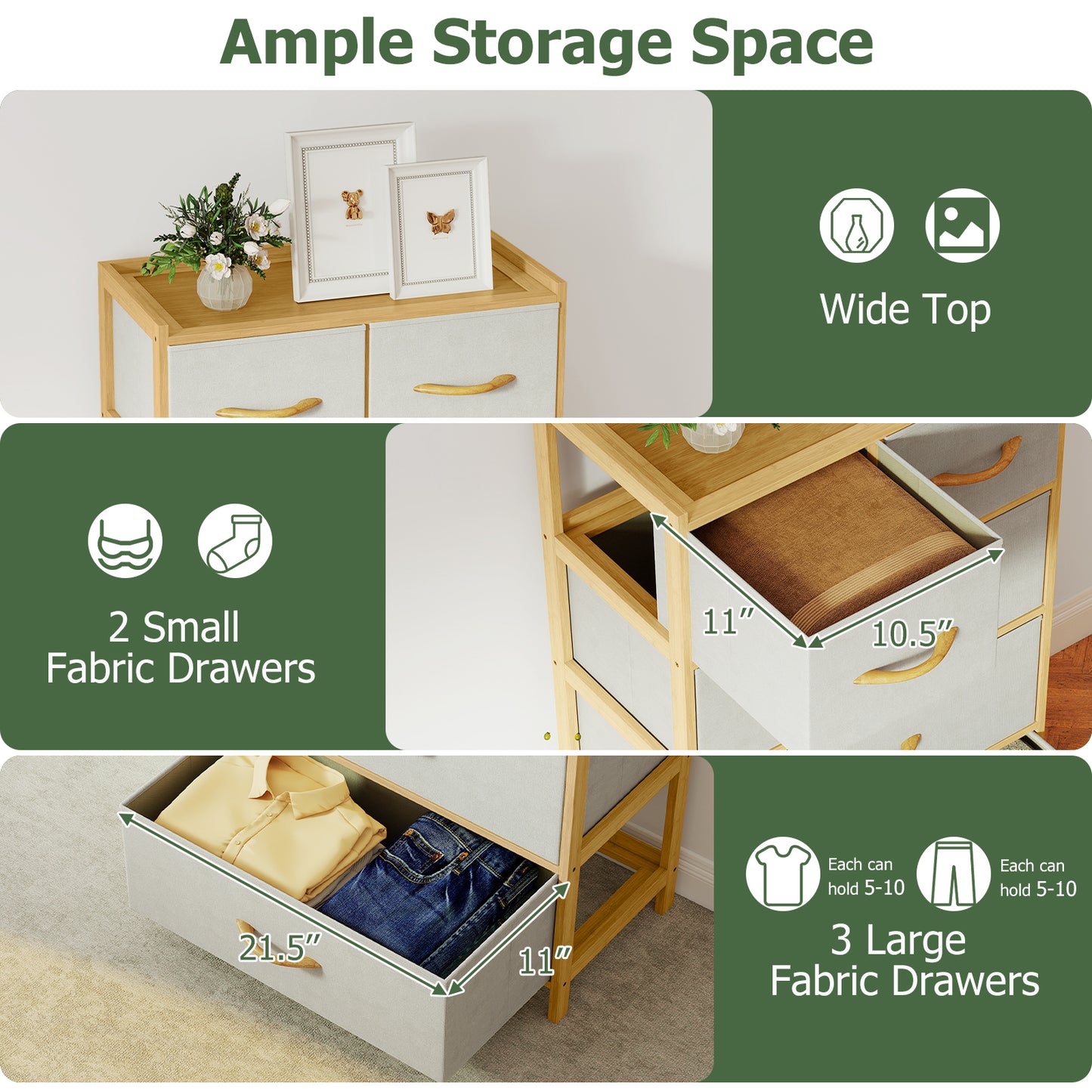 5-Drawer Dresser with Top Shelf, Natural Dressers & Chests at Gallery Canada