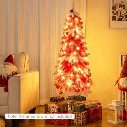5 FT Artificial Christmas Tree Pre-lit Xmas Trees with 301 Red and White Branch Tips Christmas Tree Options at Gallery Canada