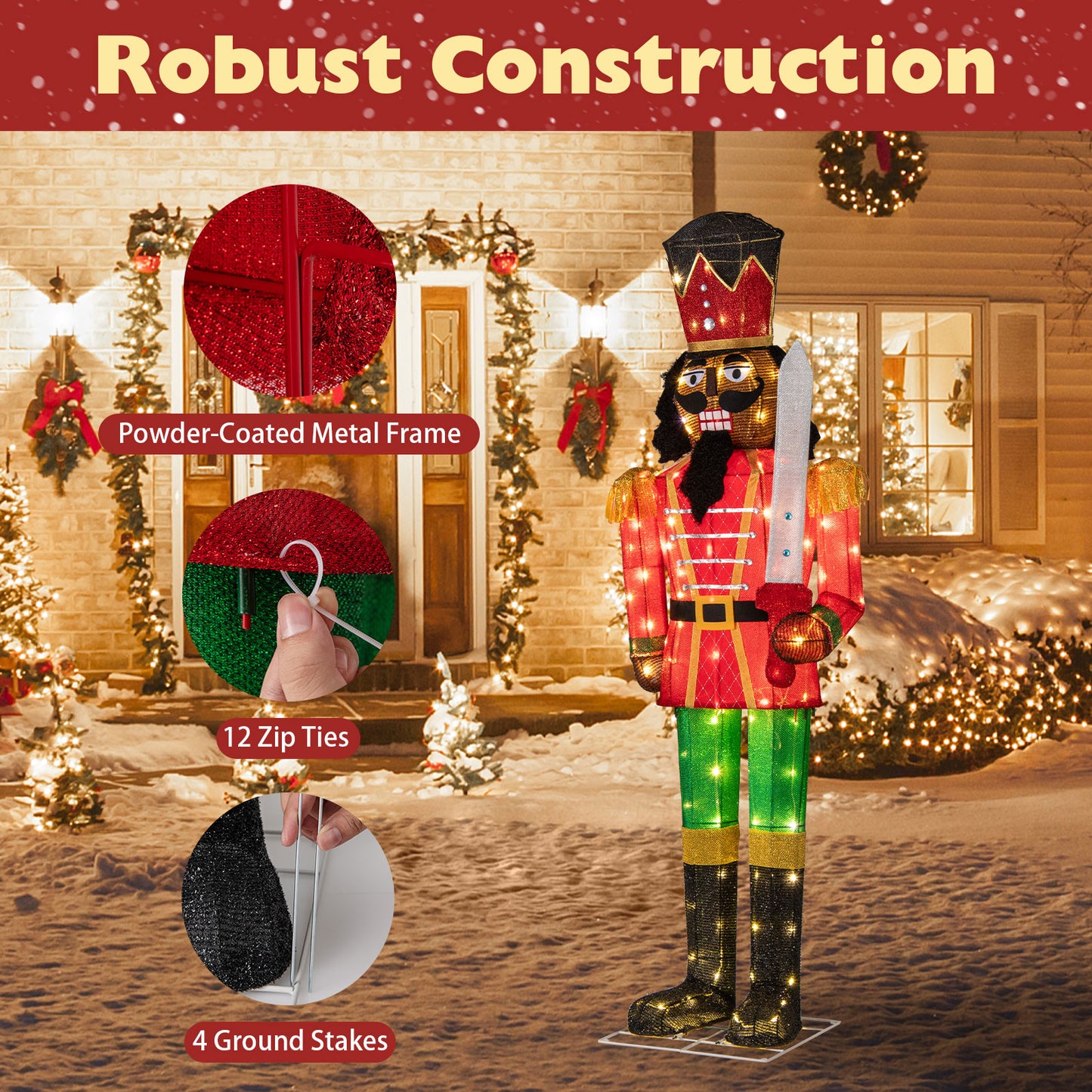 5 FT Giant Nutcracker, Glitter Sword, Outdoor, Multicolor Christmas Inflatables at Gallery Canada
