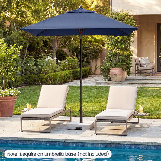 5 Feet Patio Square Market Table Umbrella Shelter with 4 Sturdy Ribs, Navy Outdoor Umbrellas Navy at Gallery Canada