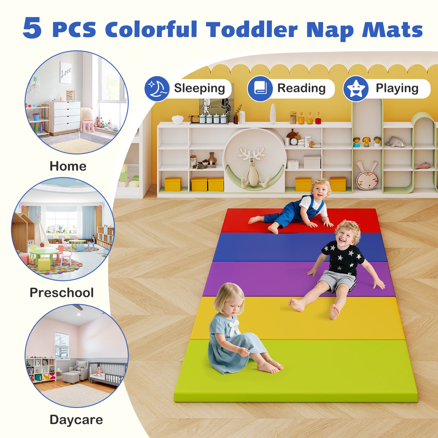 5 Pack 2 Inch Toddler Thick Rest Nap Mats, Rainbow Yoga & Gym Mats at Gallery Canada
