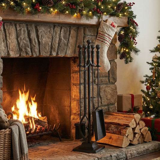 5-Pieces Fireplace Tool Set Indoor Outdoor Fire Place Set Tools with Aluminum Handles Fireplace Tools Options at Gallery Canada