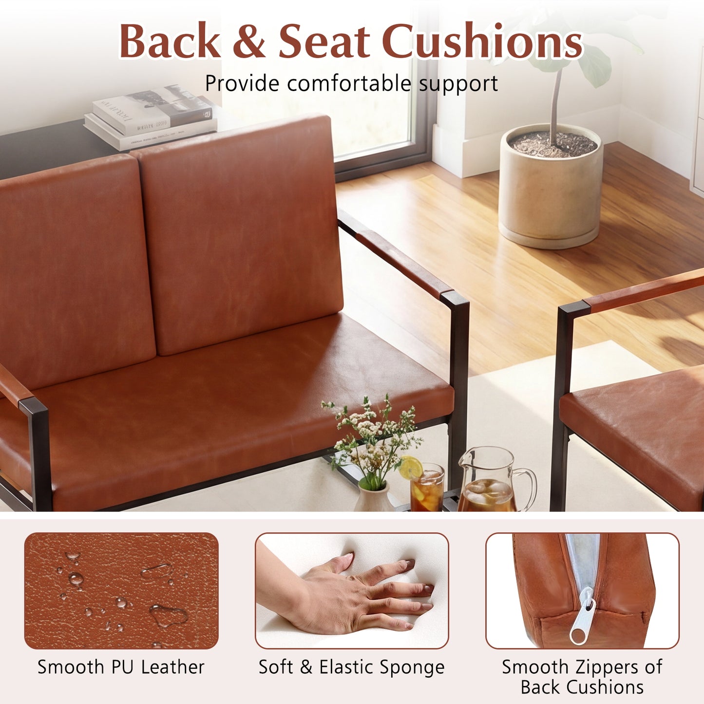 5 Piece Living Room Set, 2 Accent Chairs, 2 Coffee Tables, Brown Sofas & Loveseats at Gallery Canada