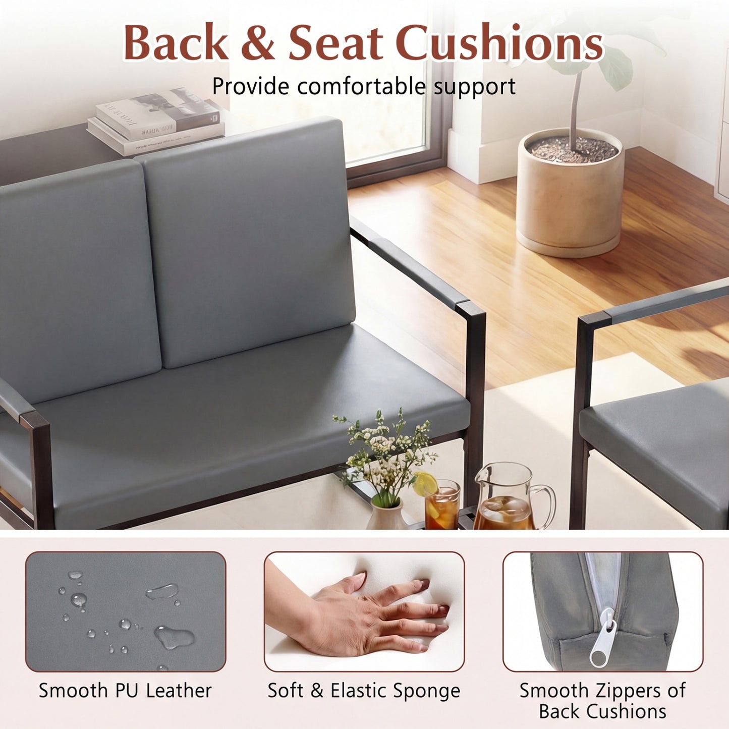 5 Piece Living Room Set, 2 Accent Chairs, 2 Coffee Tables, Gray, Black Sofas & Loveseats at Gallery Canada