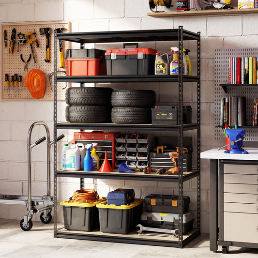 5-Tier Garage Shelving, 2200 LBS Heavy Duty Adjustable Utility Rack Garages Black at Gallery Canada