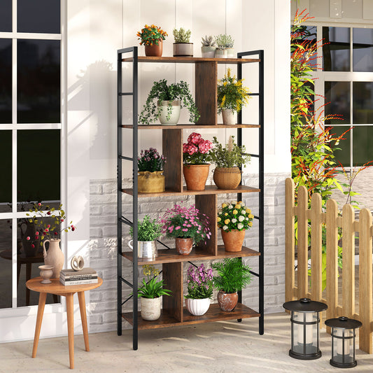 5-tier Bookcase 61 Inch Tall Industrial Bookshelf with Metal Frame Bookcases Options at Gallery Canada