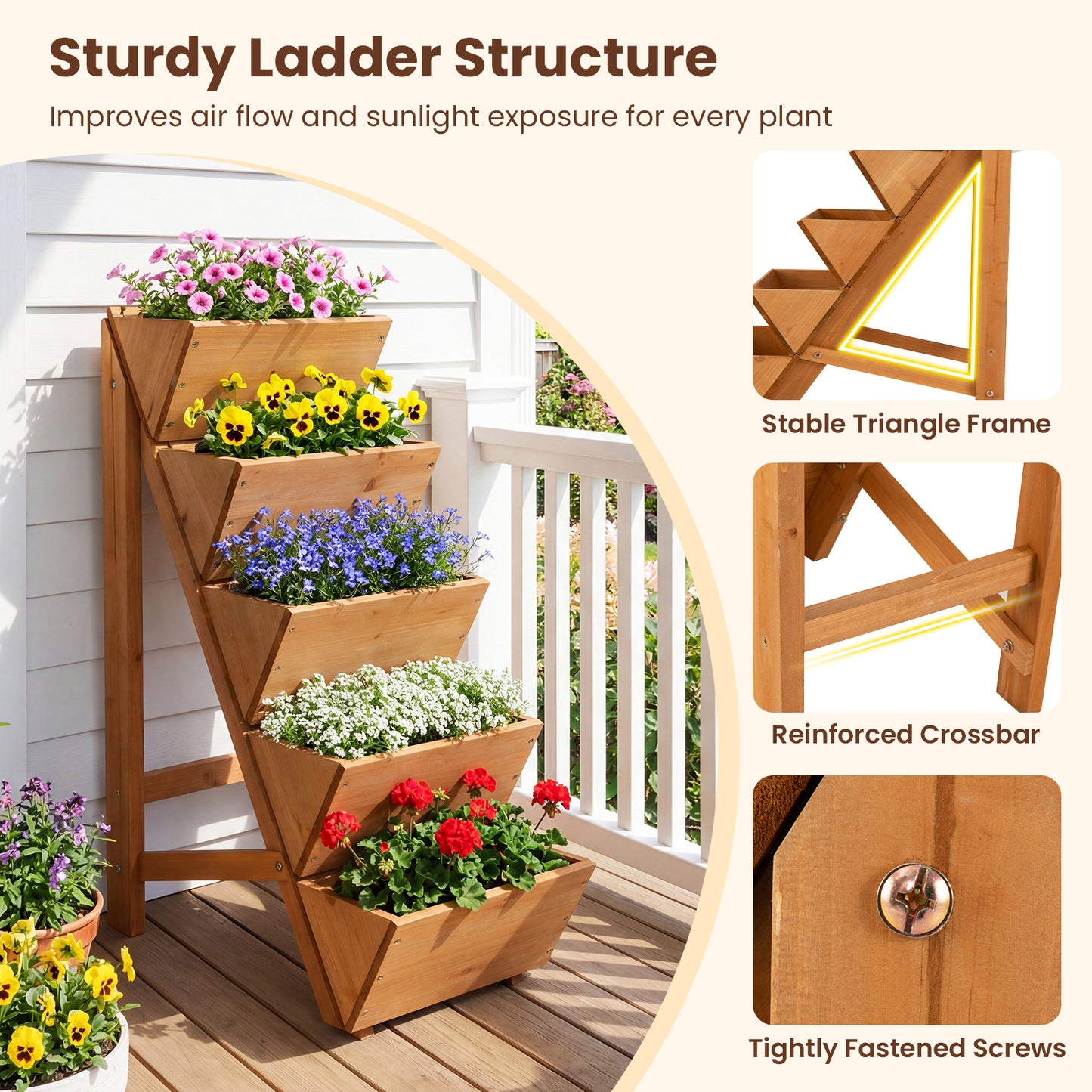 5-Tier Vertical Raised Garden Bed, Elevated Planter Box With Legs, Orange Raised Garden Beds at Gallery Canada