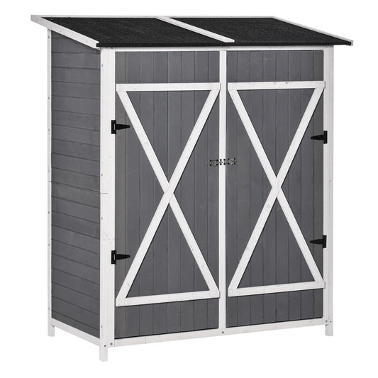 54.75''x29.5''x63'' Garden Storage Shed Asphalt Roof Wooden Timber Double Door Utility Storage House w/ Movable Shelf &; Fixed Fittings at Gallery Canada