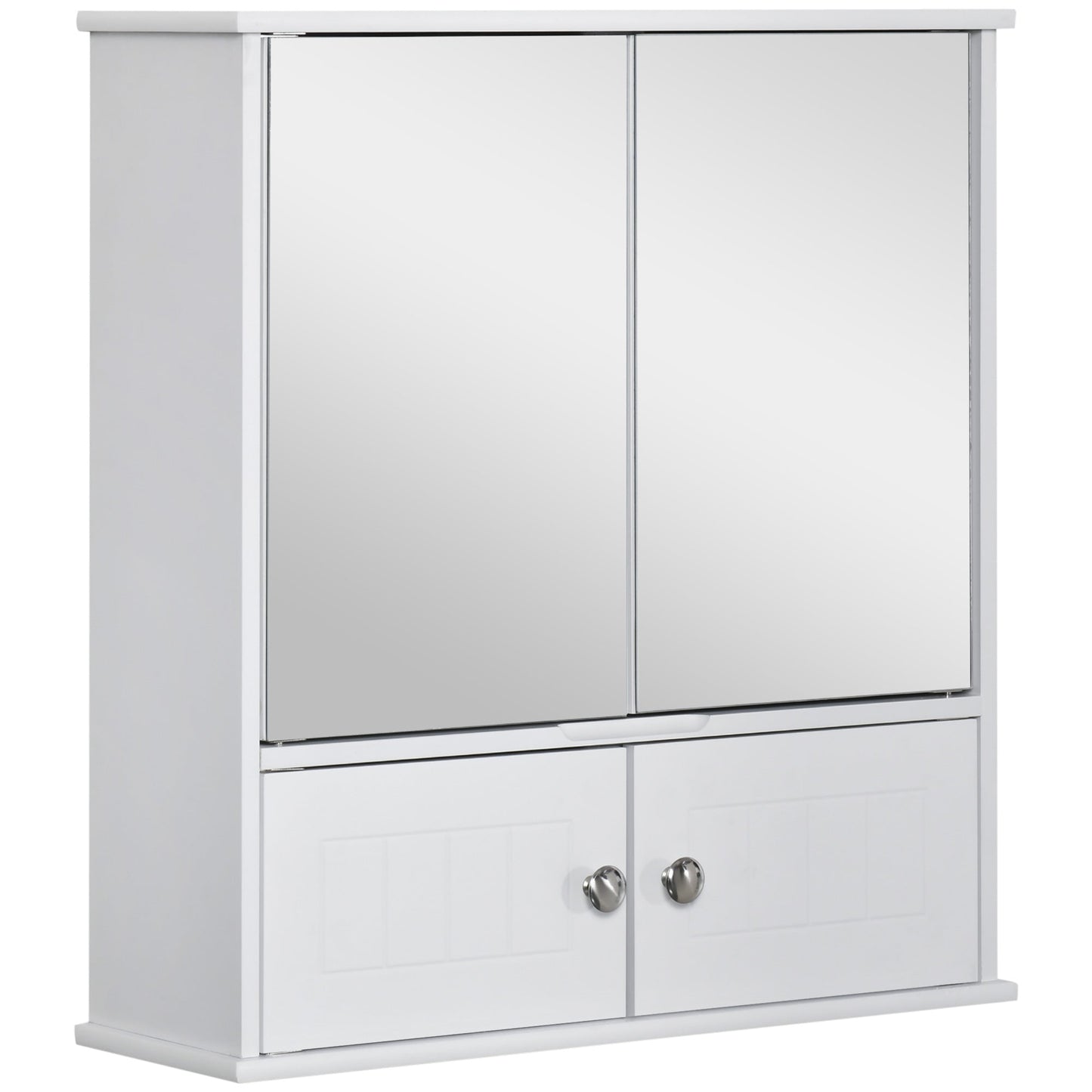 Bathroom Mirror Cabinet, Wall Mounted Medicine Cabinet, Storage Cupboard with Double Doors and Adjustable Shelf, White at Gallery Canada