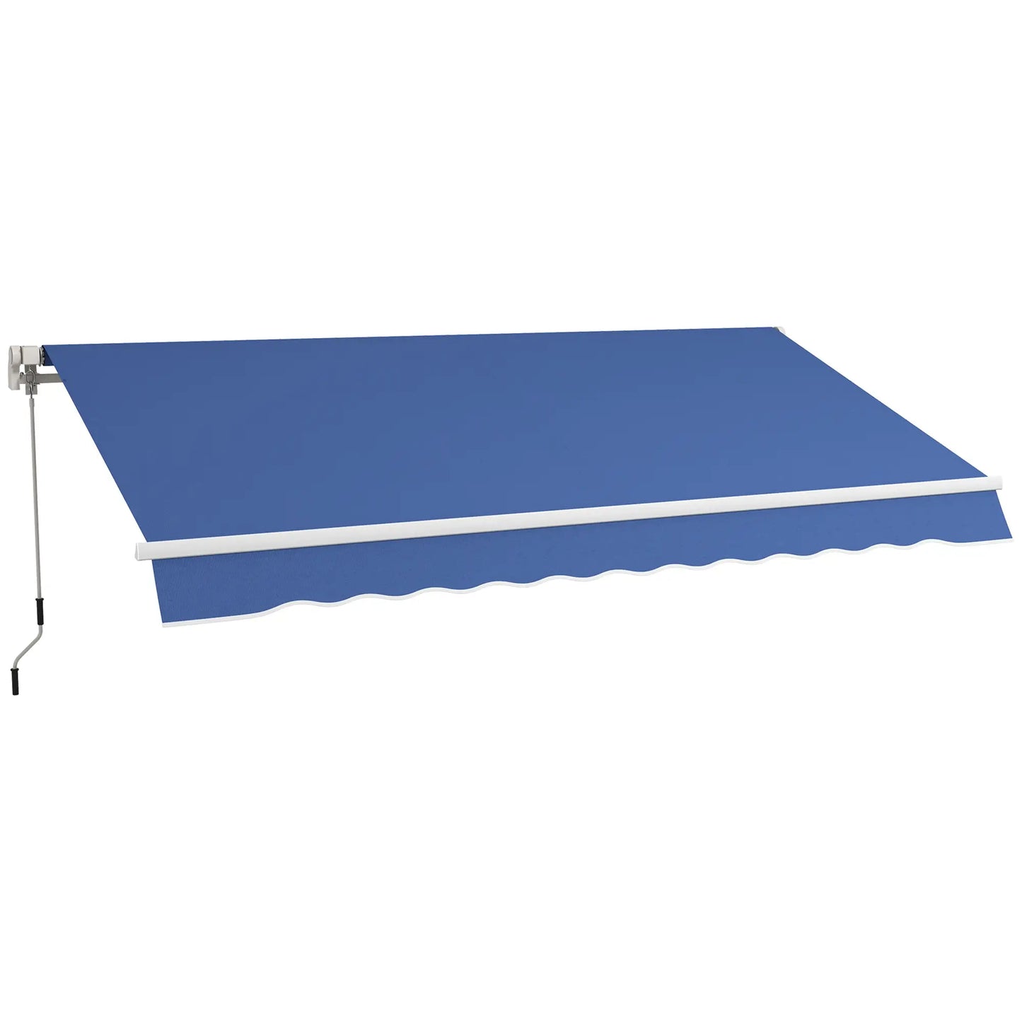 12' x 10' Manual Retractable Awning, Adjustable Sunshade, Dark Blue Patio Awnings at Gallery Canada