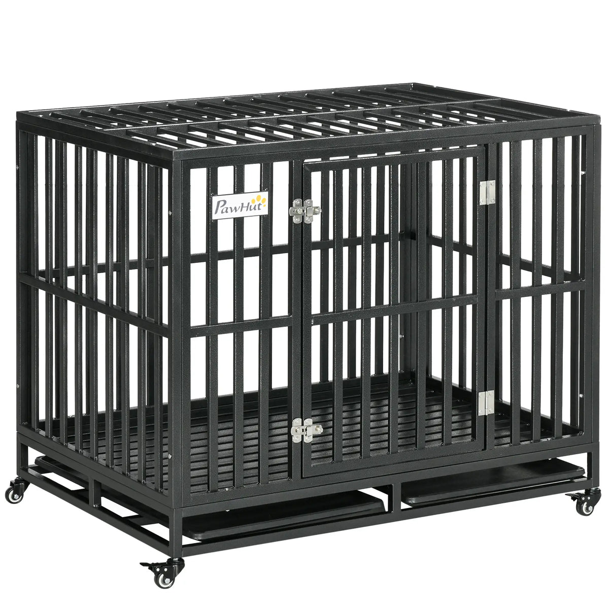 41 Heavy Duty Steel Dog Crate, Pet Cage with Wheels, Black Houses, Kennels & Pens at Gallery Canada