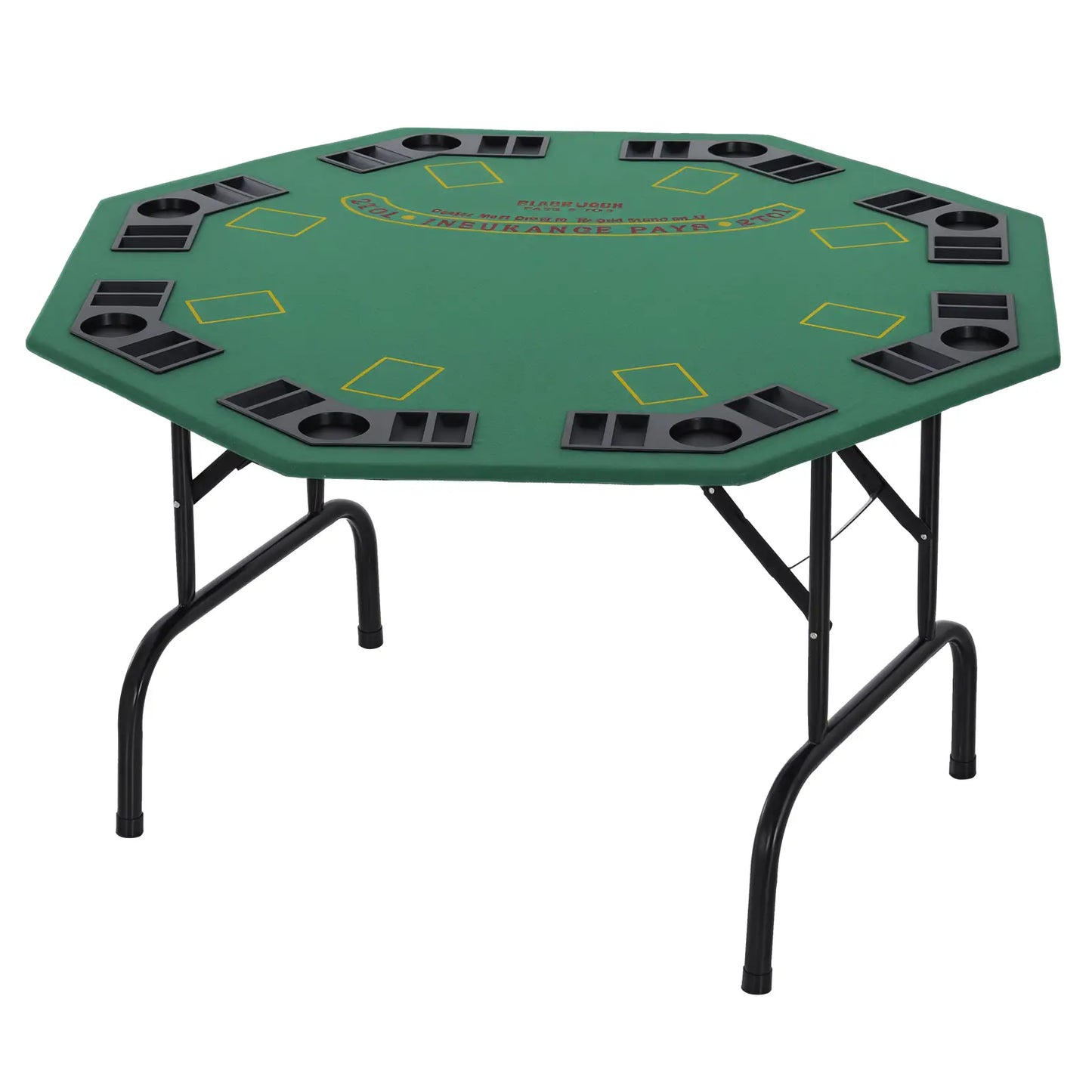 47" Folding Poker Table, Octagon Blackjack Table for 8, Green Game Tables at Gallery Canada