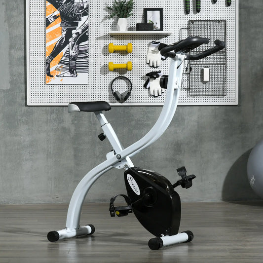 Foldable Quiet Exercise Bike, 8-Level Magnetic Resistance, Pulse Sensor, LCD Monitor, Black Exercise & Stationary Bikes Black at Gallery Canada