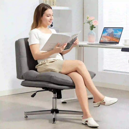 Armless Office Chair, Adjustable Height, Tilt Function, Grey Task Chairs Grey at Gallery Canada