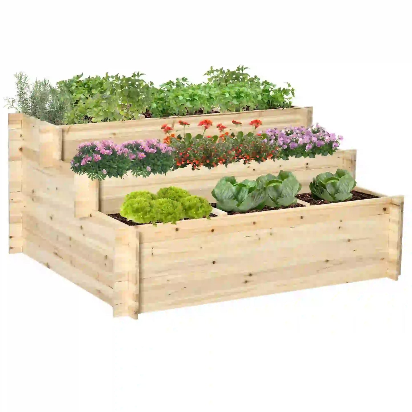 3 Tier Raised Garden Bed, 9 Grow Grids, Bed Liner, Outdoor Raised Garden Beds at Gallery Canada