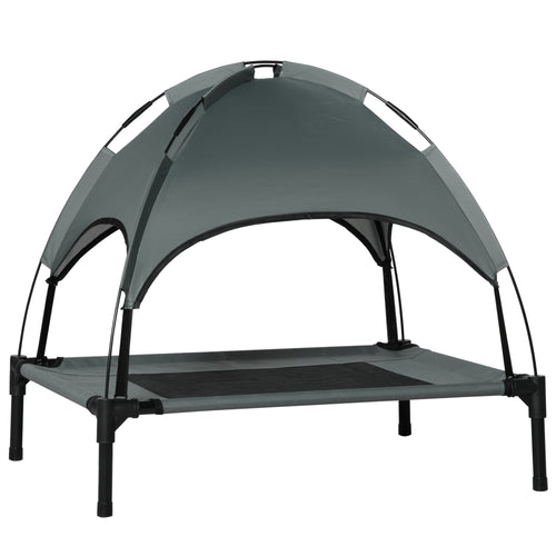 Elevated Dog Bed with Canopy, Portable Raised Dog Cot for M Sized Dogs, Indoor &; Outdoor, 30