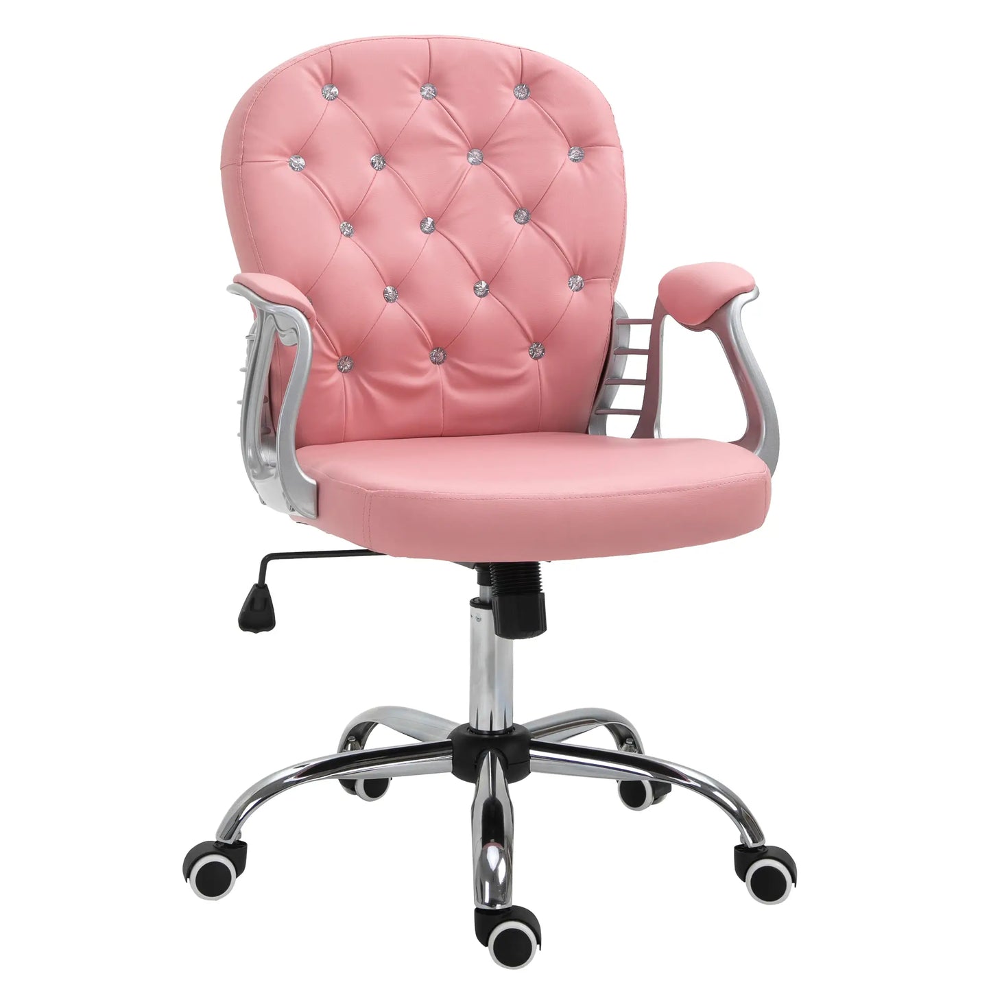 Office Chair, Computer Desk Chair with Adjustable Height and Tufted Back, Pink Task Chairs at Gallery Canada