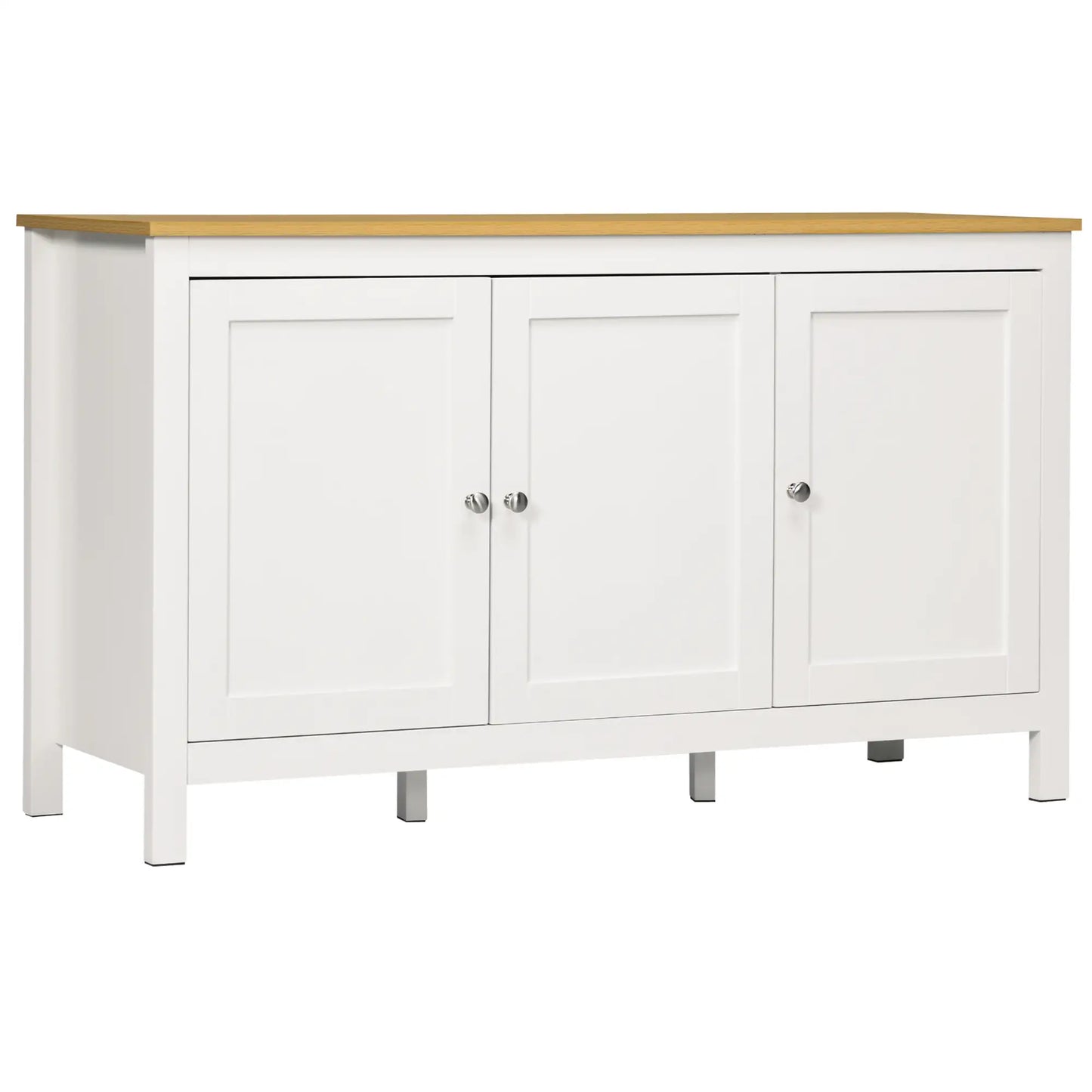 Sideboard, Buffet Cabinet with Doors, Adjustable Shelves, Natural, White Bar Cabinets at Gallery Canada