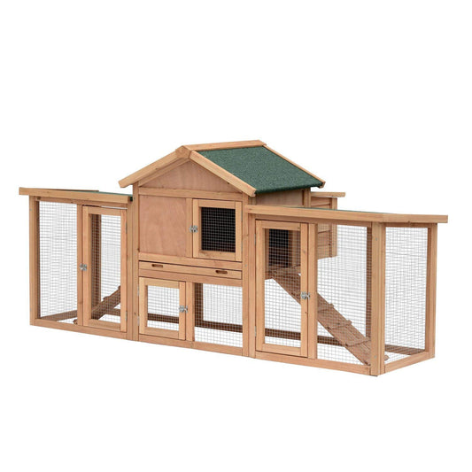 80" Deluxe Chicken Coop Wooden Hen House Large Rabbit Hutch Poultry Cage Pen Outdoor Backyard with Nesting Boxes Run - Gallery Canada