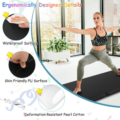 6 x 2 FT Tri-Fold Gym Mat with Handles and Removable Zippered Cover at Gallery Canada
