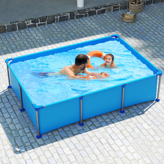 690/978/1158/1617 Gal Outdoor Family Swimming Pool with Metal Frame-6 ft, Blue Swimming Pools Blue at Gallery Canada