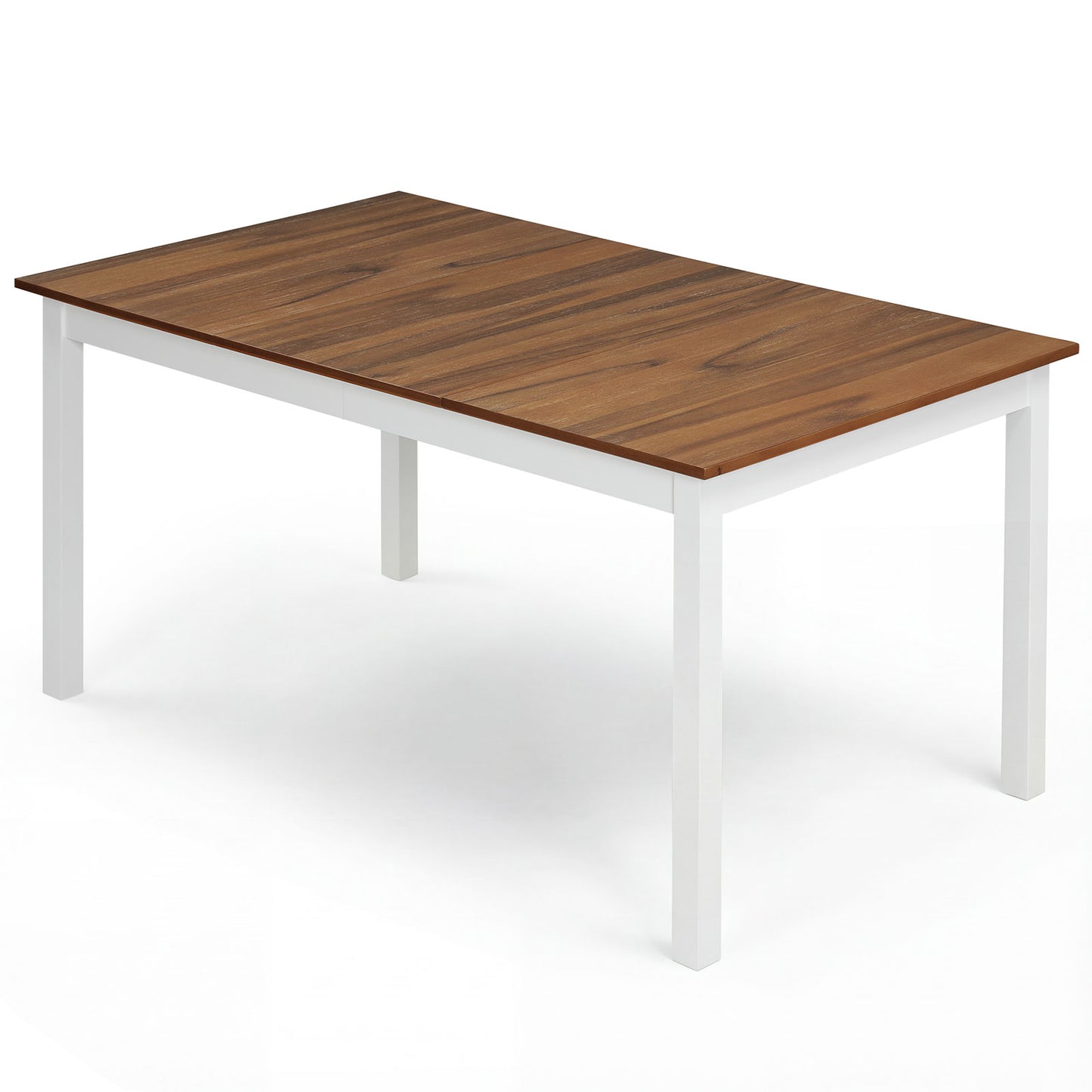 60 Inch Rectangular Dinner Table with Solid Rubber Wood Legs, Brown Dining Tables at Gallery Canada