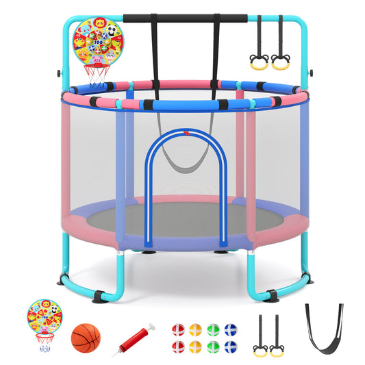 60 inch 6-in-1 Kids Toddler Trampoline with Gymnastics Bar, Navy Toys & Hobbies Navy at Gallery Canada