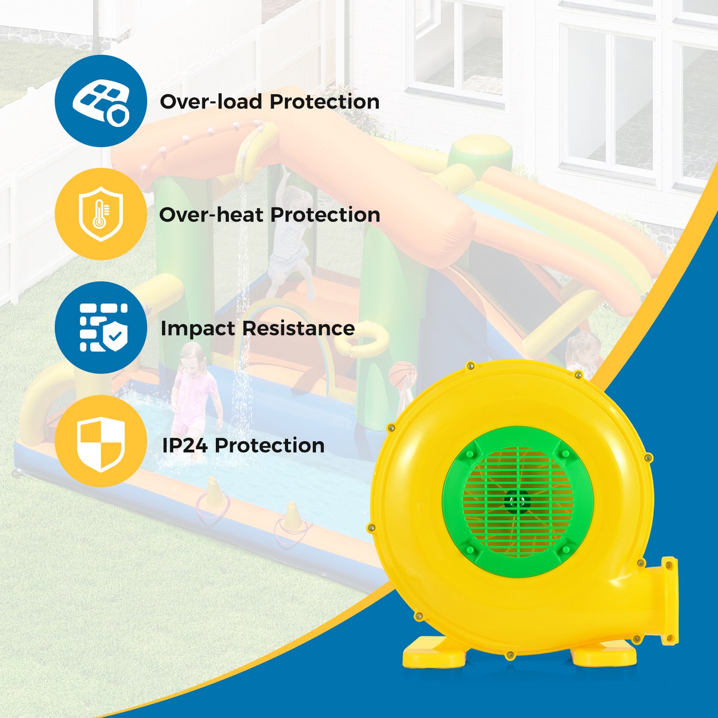 610W Bounce House Blower with Handle, Ground Stakes Air Blowers at Gallery Canada