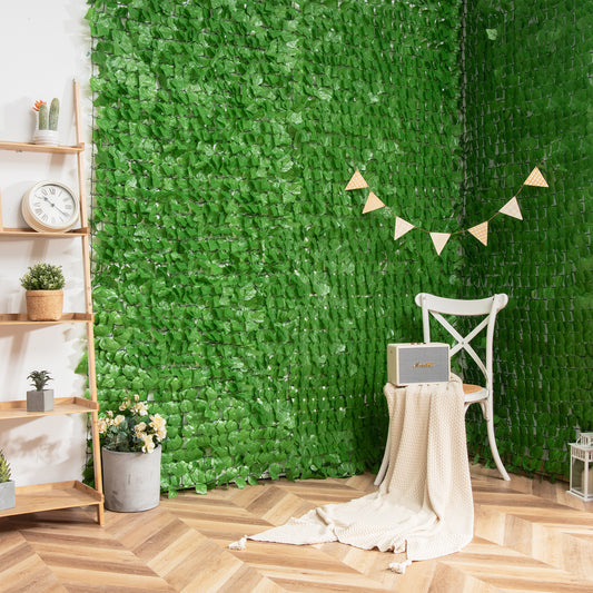 118 x 39 Inch Artificial Ivy Privacy Fence, Light Green Decorative Fencing & Flooring Light Green at Gallery Canada
