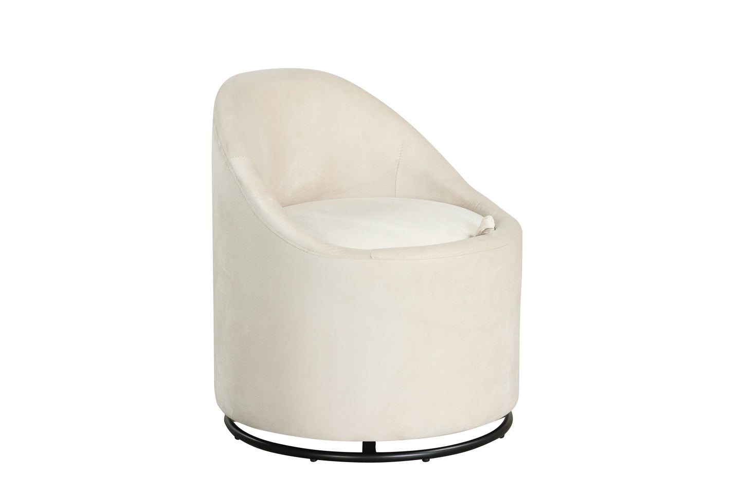 Barrel Chair with Storage 360° Swivel Upholstered Vanity Chair, Beige Accent Chairs at Gallery Canada