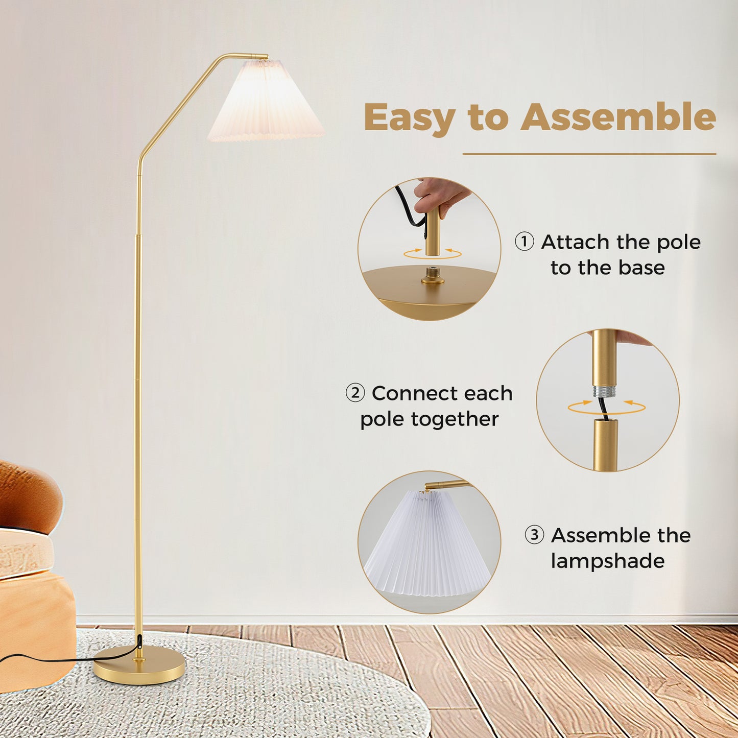 66" Arc Floor Lamp, Adjustable Modern Standing Lamp Table & Floor Lamps at Gallery Canada