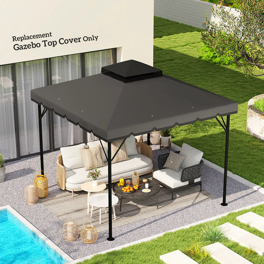 10' x 10' Gazebo Canopy Replacement, Light Grey/Dark Grey Gazebo Canopy Replacement Light Grey, Dark Grey at Gallery Canada