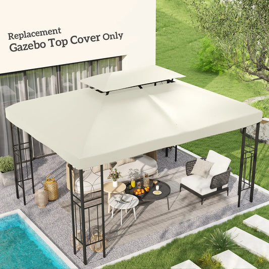 13' x 10' Gazebo Replacement Canopy, UV Cover, Cream White Gazebo Canopy Replacement Cream at Gallery Canada