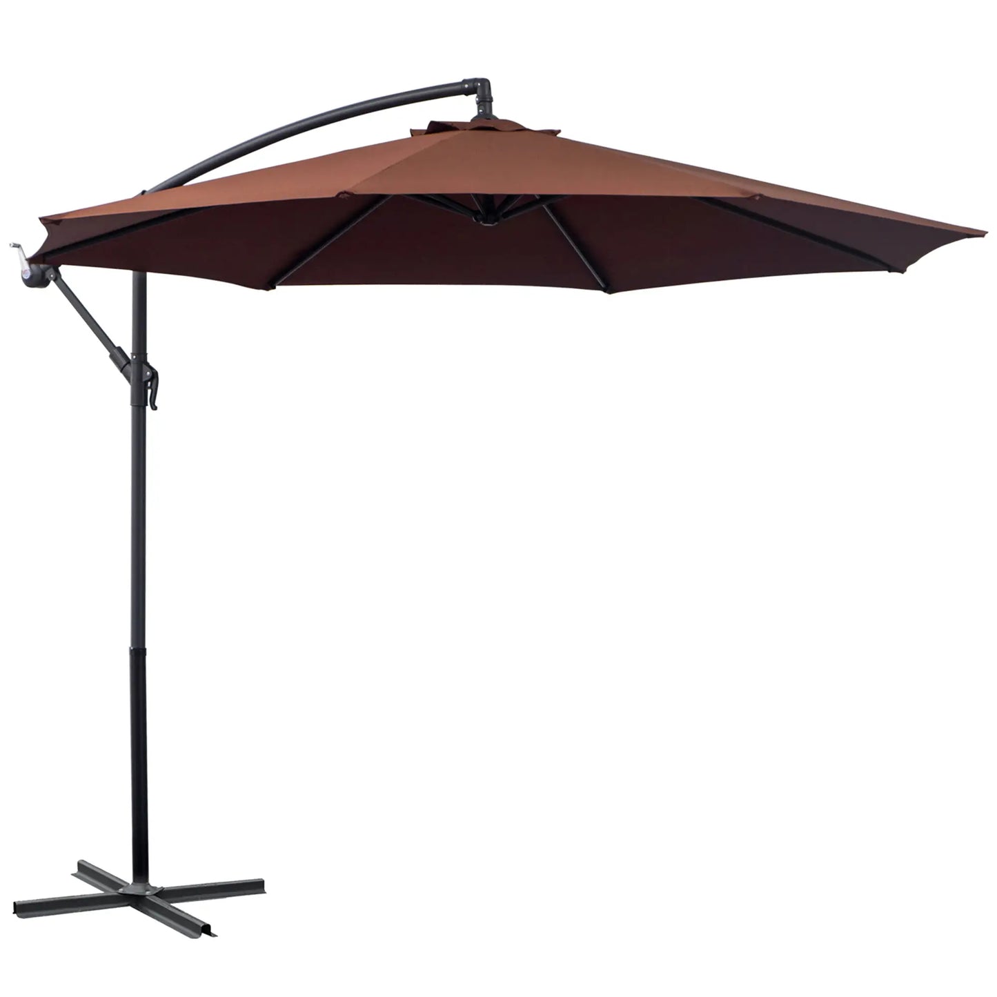10' Deluxe Patio Umbrella, Offset Sunshade with Crank, Cross Base Cantilever Umbrellas at Gallery Canada
