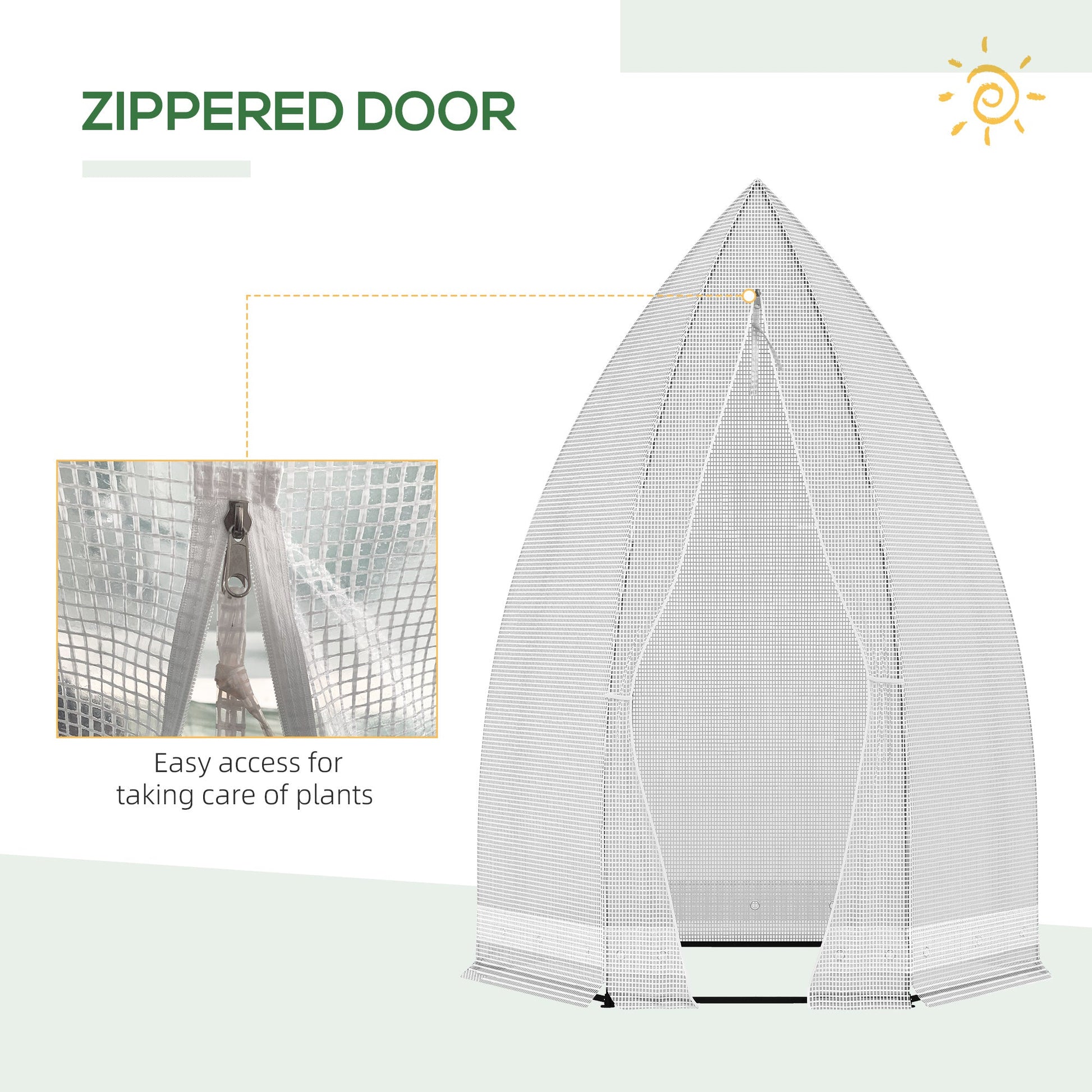 55" x 55" x 71" Greenhouse Portable Hot House for Plants with Zippered Door for Outdoor, Garden, Patio, White at Gallery Canada