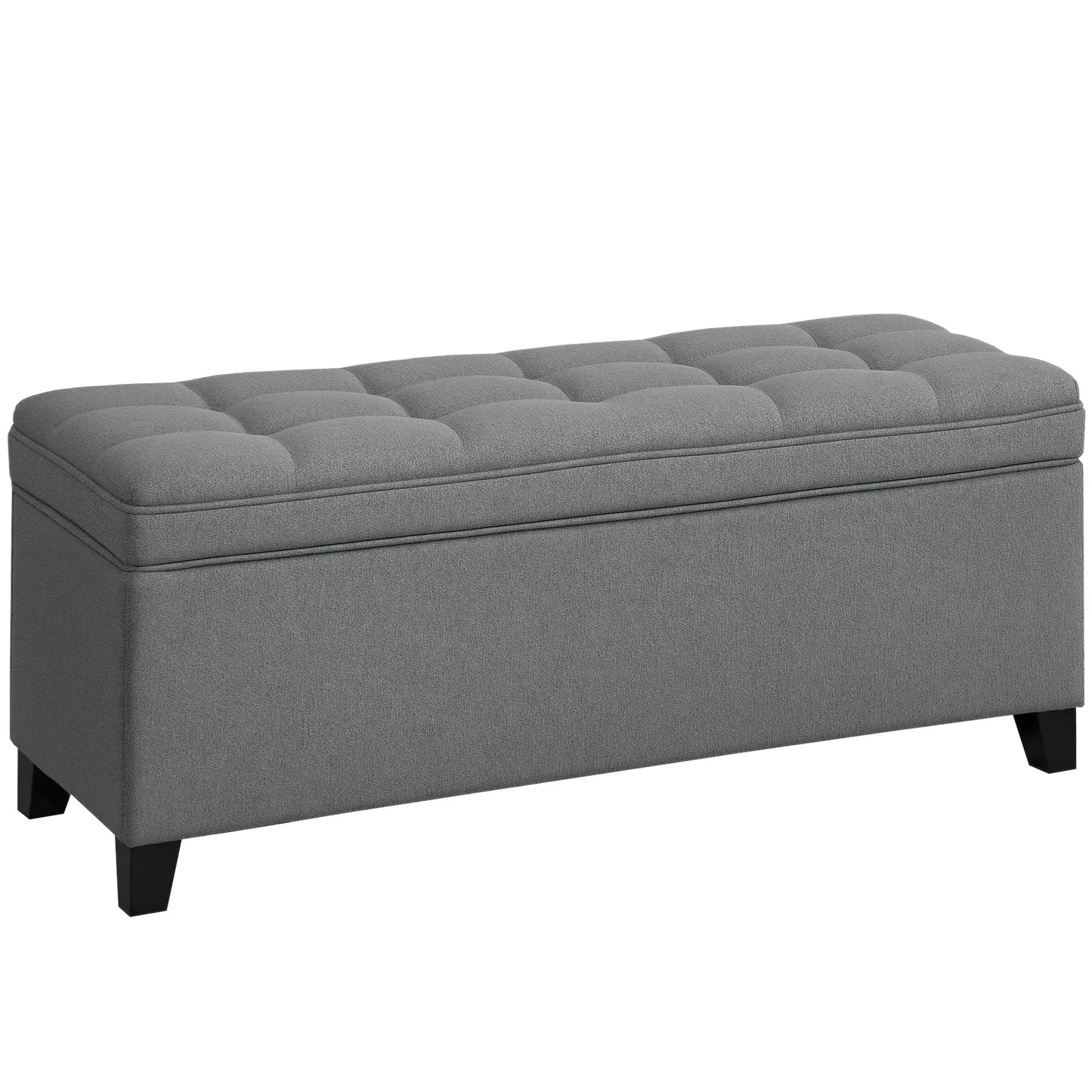 Storage Ottoman Bench, Foot Rest, 47 Inches, Dark Grey Storage Ottomans & Benches at Gallery Canada