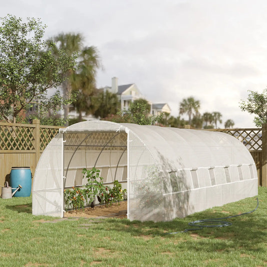 26' x 10' x 6.6' Large Walk in Tunnel Greenhouse Garden Plant Seed Green House Premium Steel Frame Tunnel Greenhouses White at Gallery Canada
