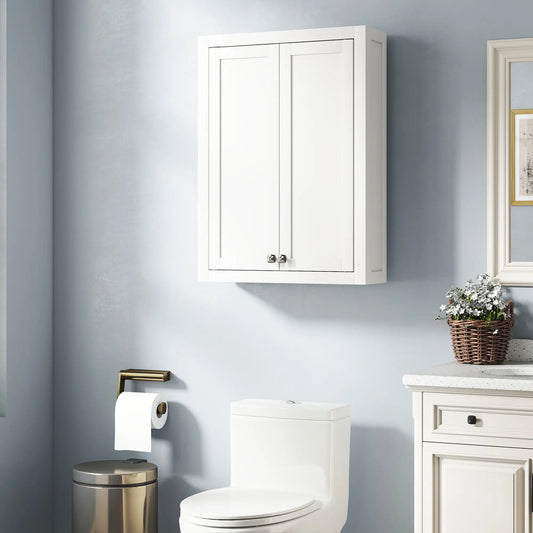 Wall Mounted Bathroom Cabinet, 2 Doors, 2 Adjustable Shelves, White Bathroom Cabinets White at Gallery Canada
