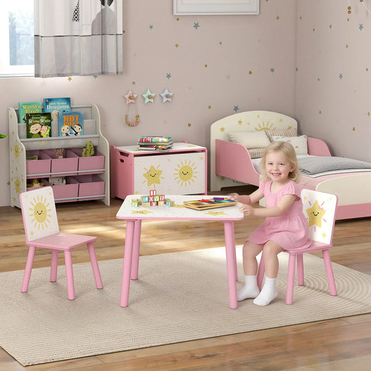 Kids Table And Chair Set, 3-Piece, Star Pattern, Ages 3-8, Pink Kids Table Sets Pink at Gallery Canada