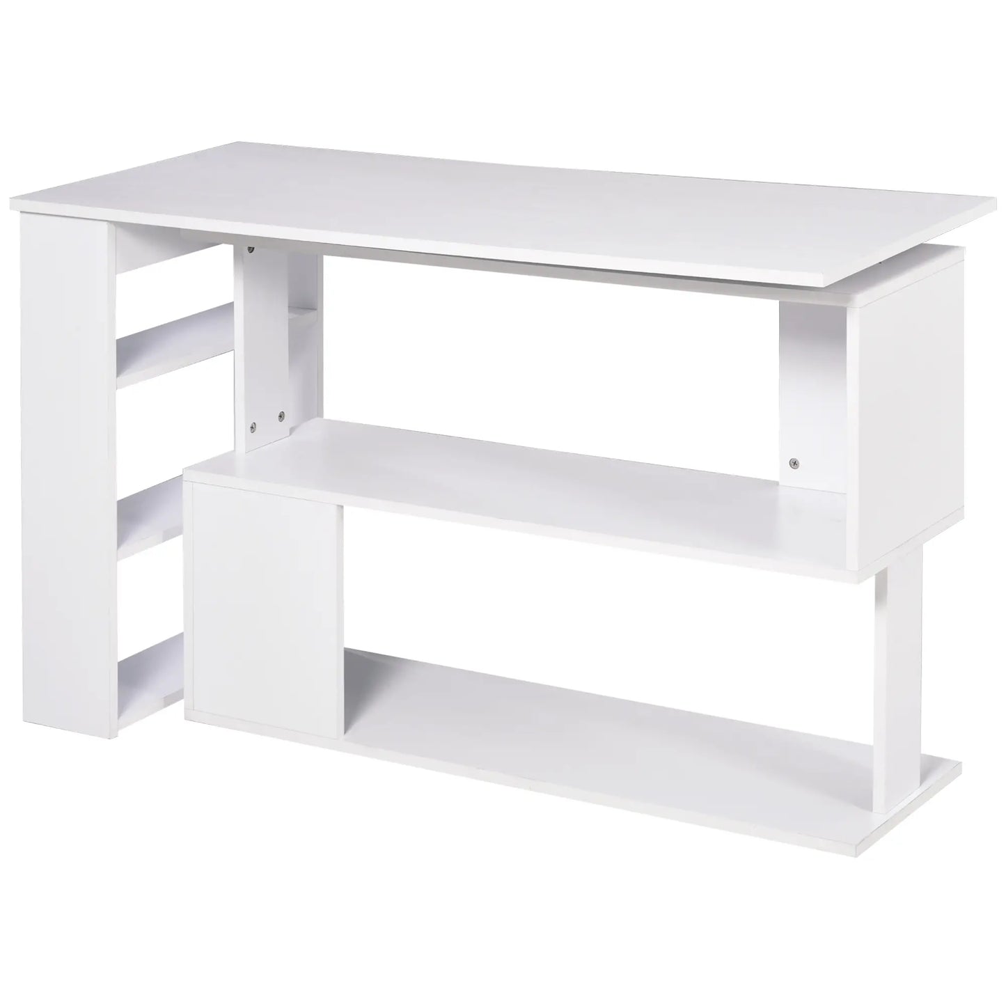 L Shaped Desk, 360° Rotating Corner, Computer Writing Table, White Writing Desks at Gallery Canada