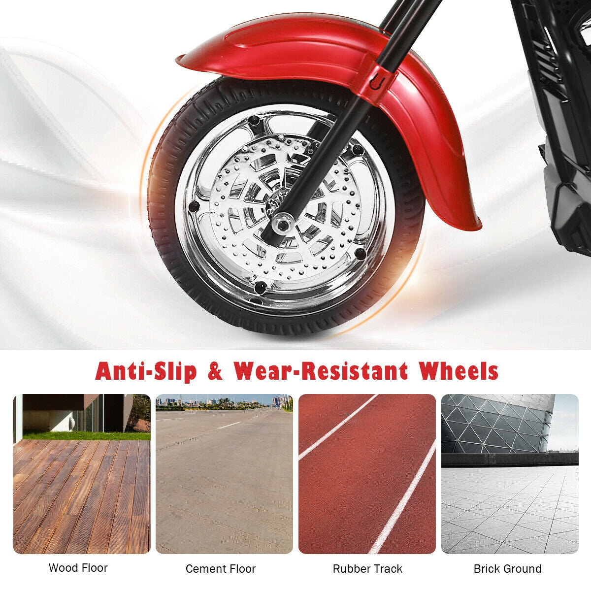6V 3 Wheel Kids Motorcycle, Red Powered Ride On Toys at Gallery Canada