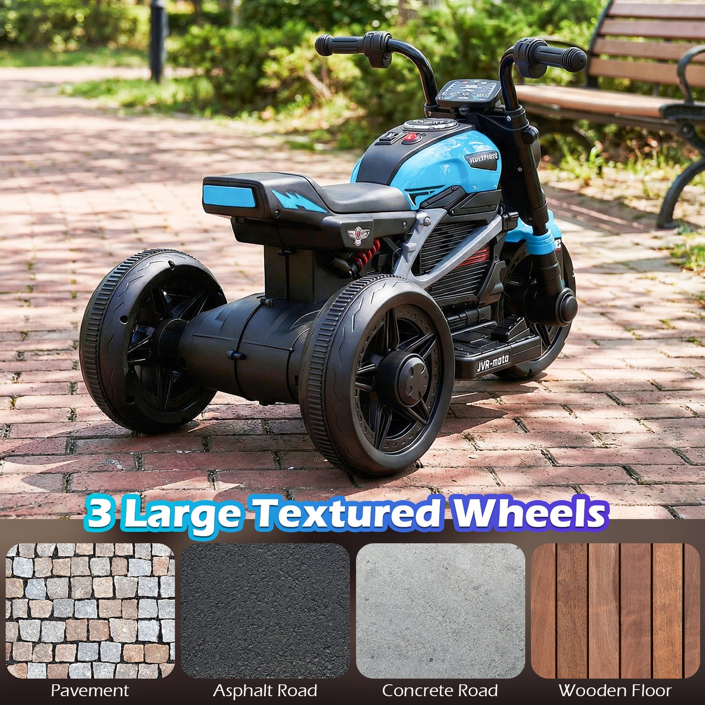 6V Kids Electric Motorcycle with LED Headlight and Music for Toddlers Aged 3-5, Blue Powered Ride On Toys at Gallery Canada