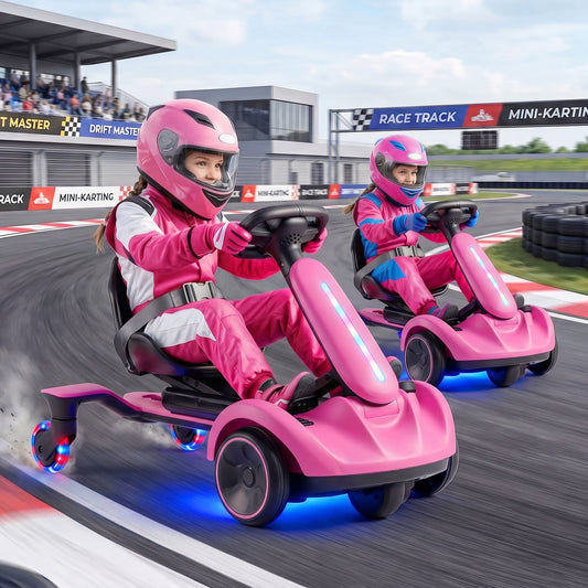 6V Ride-on Drift Car, Lights, Adjustable Seat, Pink Powered Ride On Toys Pink at Gallery Canada