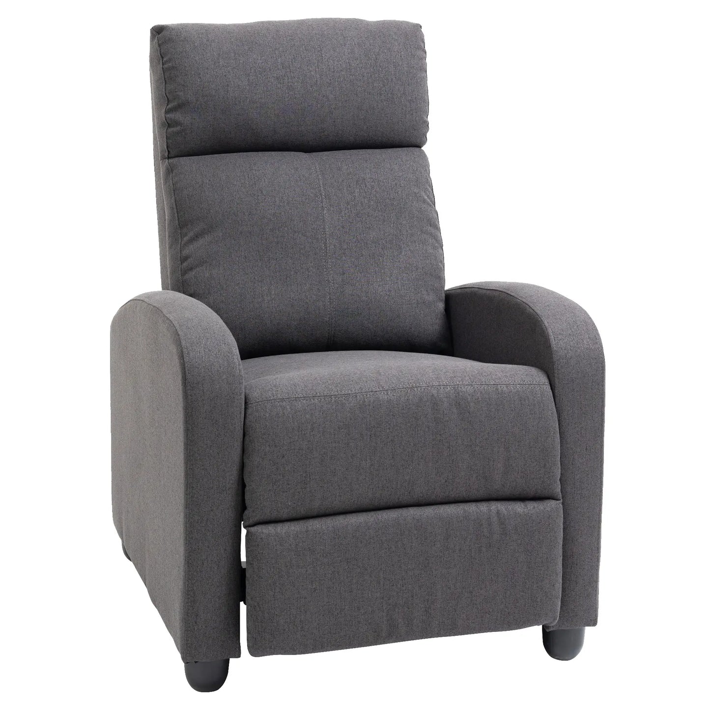 Manual Fabric Recliner Chair, Home Theater Seating, Dark Grey Single Sofas at Gallery Canada