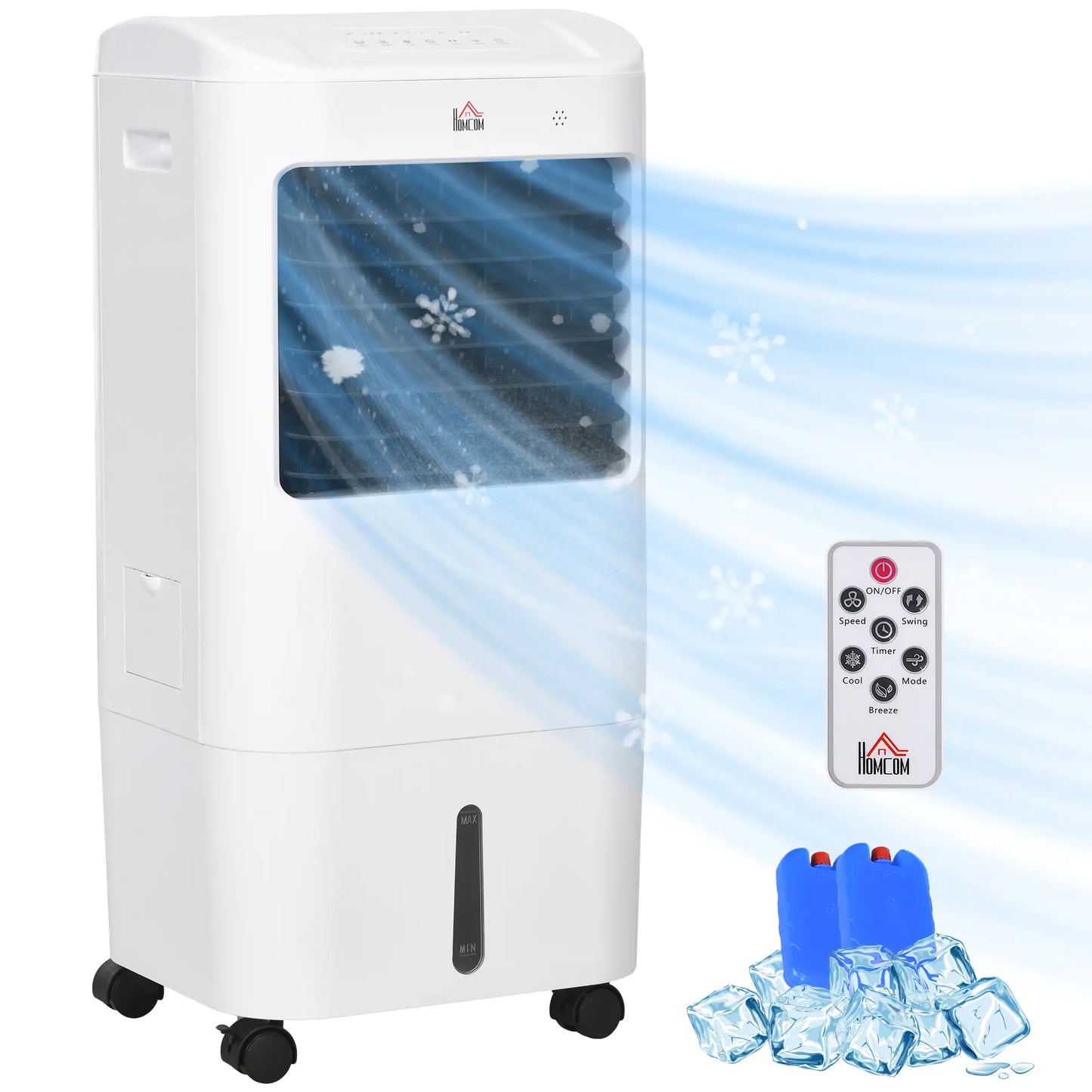 Tower Cooling Fan with Ice Pack, Remote, 3 Modes, 3 Speeds, 7.5H Timer, White Tower Fans at Gallery Canada