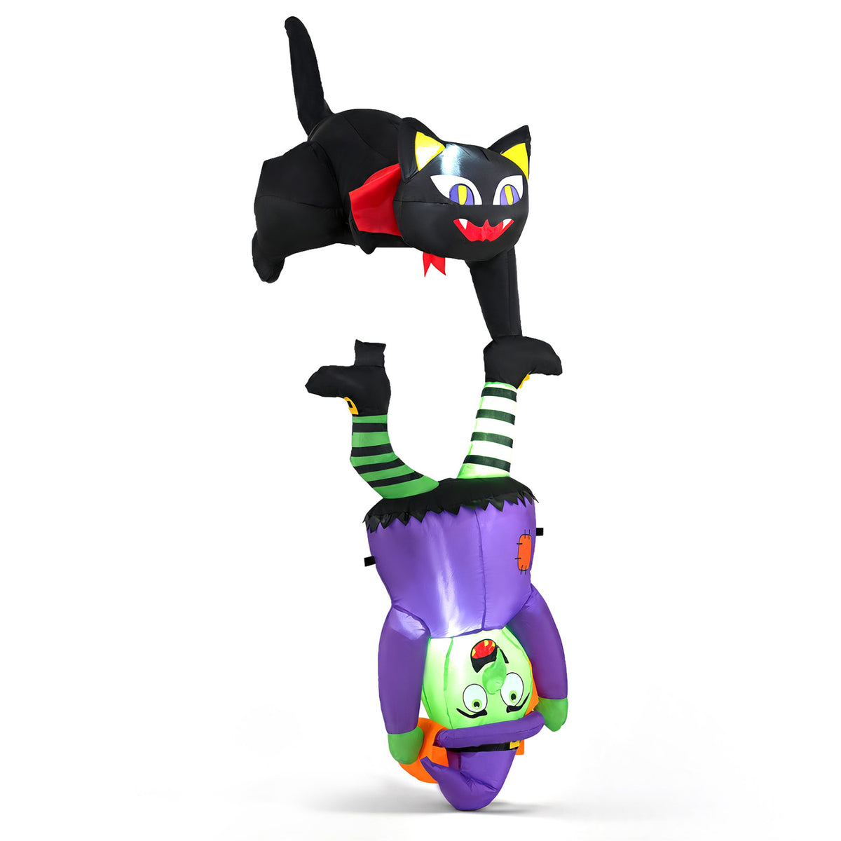 6.2 FT Halloween Inflatable Witch Cat, LED Lights, Black Halloween at Gallery Canada