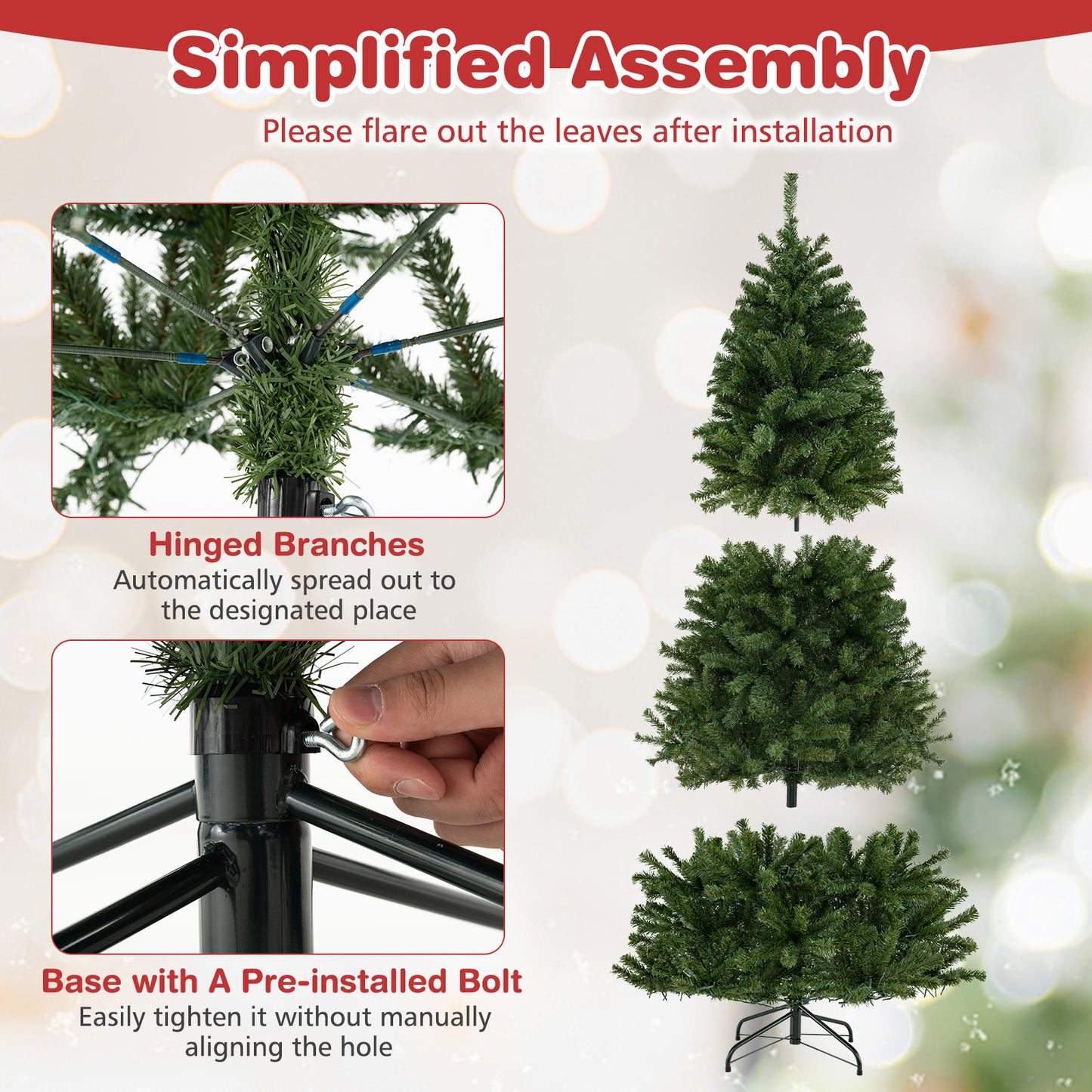 6/7/8 FT Pre-Lit Artificial Christmas Tree, Remote Control LED Lights, Green Christmas Tree at Gallery Canada