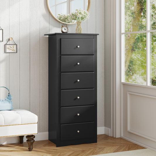 6 Drawers Chest Dresser Clothes Storage Bedroom Furniture Cabinet, Black Dressers & Chests Black at Gallery Canada
