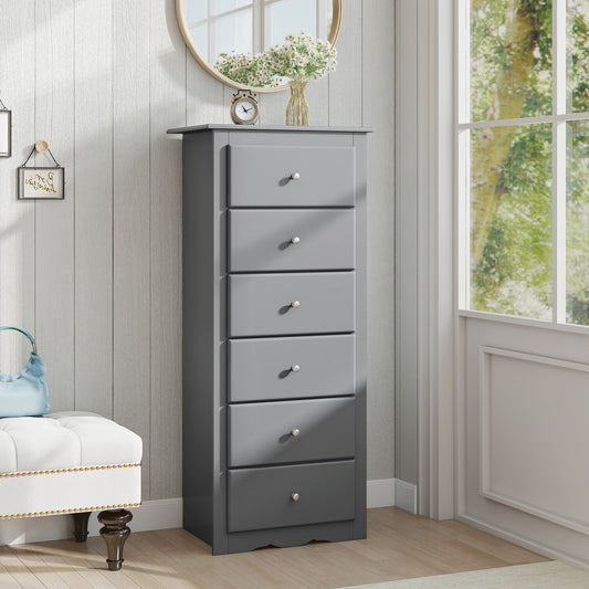 6 Drawers Chest Dresser, Bedroom Furniture Cabinet, Gray Dressers & Chests Gray at Gallery Canada