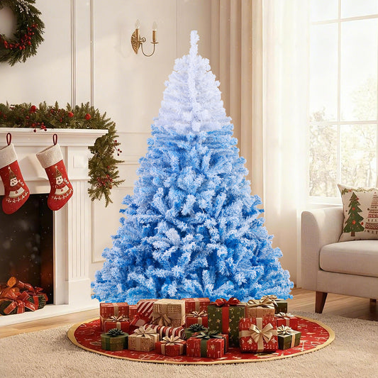 6 FT Artificial Christmas Tree, Warm White LED Lights, 8 Modes, Blue Christmas Tree Blue at Gallery Canada